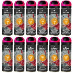 Farba geodezyjna do znakowania spray różowa 12 sztuk SOPPEC Fluo T.P.