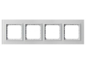 SONATA PRESTIGE Ramka 4 poczwórna szklana 4 mm białe szkło szronione + ramka biała R-4RGC/78/00 OSPEL