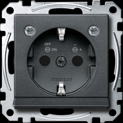 MEG2304-0414 System M, socket outlet, with LED lighting module, anthracite