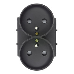 Moduł - gniazdo elektryczne podwójne - czarne - Tawoia Glass