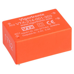 Vigortronix VTX-214-001-303 1W HIGH PERFORMANCE AC-DC CONVERTER 85-305V - 3.3V