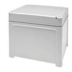 Obudowa ogólnego użytku Poliwęglan szerokość zew. 75 mm długość zew. 130 mm wys. zew. 130 mm Fibox IP65 Jasnoszary