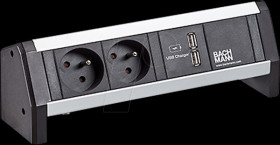 902.068 DESK 2xUTE 1xUSB Charger GST18 black