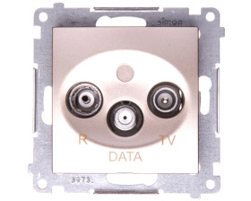 Simon 54 Gniazdo antenowe R/TV/DATA złoty mat DAD.01/44