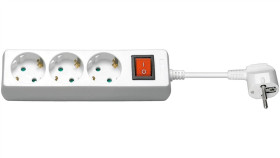 Listwa Zasilająca Z 3 Gniazdami I Wyłącznikiem, 1,5M, Biały - Długość Kabla...