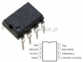 NE 555 uniwersalny układ czasowy; DIL8
