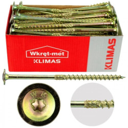 Wkręty ciesielskie z łbem podkładkowym i gniazdem WKCP TX 8,0x260 Wkręt-met /50szt/