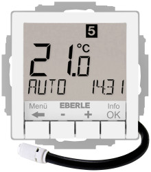 Termostat pokojowy Eberle UTE 4800-F-RAL9016-G-55 527812455604 podtynkowy Ogrzewanie/chłodzenie 1 szt.