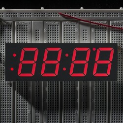 Red 7-segment clock display - 1.2" digit height