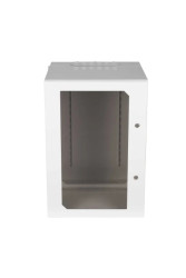 Szafa wisząca dwudzielna 19 cali 18U 600x600mm IP54 ściany boczne pełne, drzwi z szybą, wewnętrzna RAL 9002 SWKD19-18U-60-DS-W