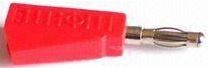 Wtyk bananowy z gniazdem AL2312 czerwony