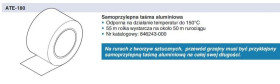 Aluminiowa taśma montażowa Raychem ATE-180 do rur i zbiorników, szer 50mm, 55m, do rur stalowych (dla kabli grzewczych)