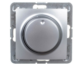 IMPRESJA Ściemniacz przyciskowo-obrotowy /żarowy i halogenowy/ srebrny ŁP-8Y/m/18
