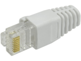Gumowa osłonka wtyku RJ45 biała WORECZEK 100szt.