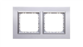 Sonata Ramka Podwójna Aluminium / Srebrna Matal R-2Rac/35/38