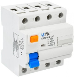 Wyłącznik różnicowoprądowy 4P 25A 30mA typ AC LC-Tec EBS9RN-4P/30/25/AC LCTEC-EBS9RN-4P/30/2