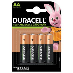 OUTLET Akumulatorki Duracell Rechargeable Ni-MH R6/AA 2500 mAh (blister) - 4 sztuki