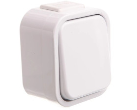BURSZTYN Przycisk zwierny /światło/ n/t IP44 biały WNT-6B
