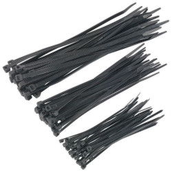 Sealey CT75B Cable Ties Assorted Black Pack Of 75