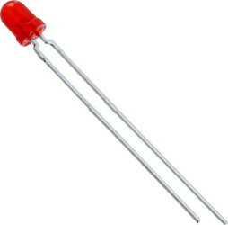 Dioda LED THT Vishay TLLR4400, czerwony, okrągły, 3.2 mm, 1.2 mcd, 50 °, 7 mA, 1.9 V