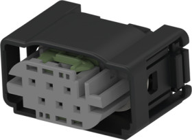 Socket, unequipped, 6 pole, straight, 2 rows, gray, 2-967616-1