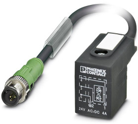 Phoenix Contact 1435292 Złącze konfekcjonowane czujnika/aktuatora SAC-3P-MS/ 0,6-PUR/B-1L-Z SCO, piny: 3, 0.60 m, 1 szt.