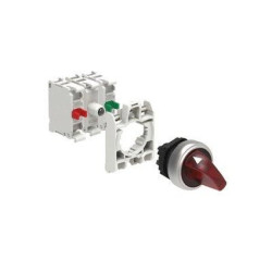 Zestaw pulpitowy przełącznik sterowniczy czerwony podświetlany 0-1 pozycje stabilne adapter zestyki 1Z+1R LED:12-30VAC/DC LPCSL1