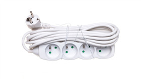 Przedłużacz 4-Gniazda Z/U 5M /H05vv-F 3G1/ Biały P0415