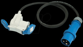 00504 CEE plug to CEE + earthed coupling