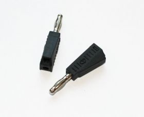 Wtyk bananowy AL2312 z gniazdem czarny