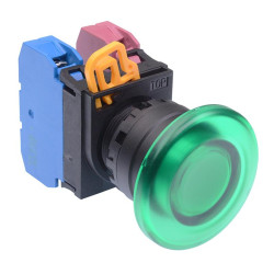 YW1L-M4E11Q0G Green 22mm Mushroom Momentary Push Button Switch 1NO-1NC IP65 IDEC
