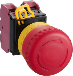 Emergency stop, turn/pull release, mounting Ø  22 mm, illuminated, 1 Form B (N/C), YW1L-V4P01Q4R