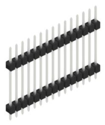 Pin header, 15 pole, pitch 2.54 mm, straight, black, 10056773