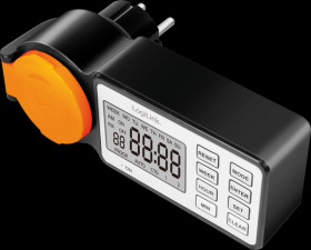 ET0016 Outdoor timer, LCD display, IP44, 3600 W, black/orange