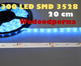 Taśma LED 3528 -300 niebieska Wodoodporna (20cm)