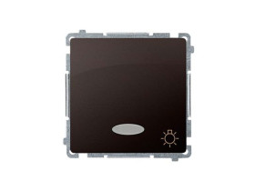 SIMON BASIC Wyłącznik zwierny przycisk "światło" z podświetleniem LED (moduł) szybkozłącza czekoladowy BMS1L.01/47 KONTAKT SIMON