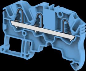 Feed through terminal, spring-clamp connection, 0.2-4.0 mm², 3 pole, 24 A, 8 kV, blue, 1SNK705021R0000