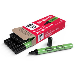 Show-me Black Medium Tip Drywipe Pens - Pack of 10