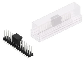 Pin header, 30 pole, pitch 2.54 mm, angled, black, 10049752