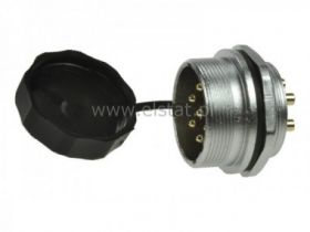 Wtyk przemysłowy męski, 7 pinów, na panel WF28