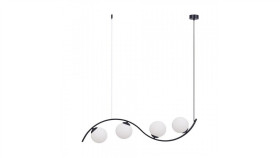 Lampa Wisząca Wave Kolor Czarny/Białe Szkło Metal/Szkło, 4Xe14 Ip20 5014 Zuma...