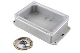 Obudowa ogólnego użytku Poliwęglan szerokość zew. 105 mm długość zew. 145 mm wys. zew. 40 mm Hammond IP65 Jasnoszary