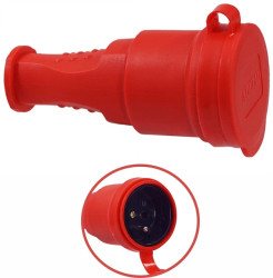 Gniazdo przenośne gumowe 16A 230V IP44 czerwone AEI602279-R