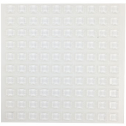 R-TECH 310007 PU Square Protective Feet 12.7 x 12.7 x 3.1 - Clear - Sheet 100
