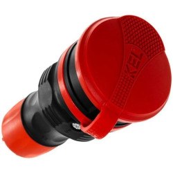 Gniazdo przenośne z klapką 16A z/u SCHUKO 250V IP44 czarny/czerwony GN-44S W-01148