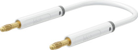 Measuring lead with (4 mm lamella plug, straight) to (4 mm lamella plug, straight), 0.5 m, white, PVC, 1.0 mm², 64.1071-05029