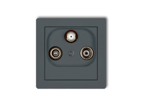 DECO Gniazdo antenowe RTV-SAT końcowe multimedialne (Internet) grafitowy mat 28DGM KARLIK