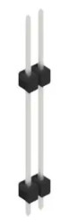 Pin header, 2 pole, pitch 2.54 mm, straight, black, 10140161