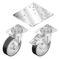 Koło samonastawne średnica kabla 160mm Przykręcanie Bosch Rexroth 3000N wysokość całkowita 195mm