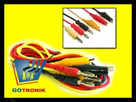 Przewody pomiarowe banan 4mm - krokodyl (zestaw 3szt.)